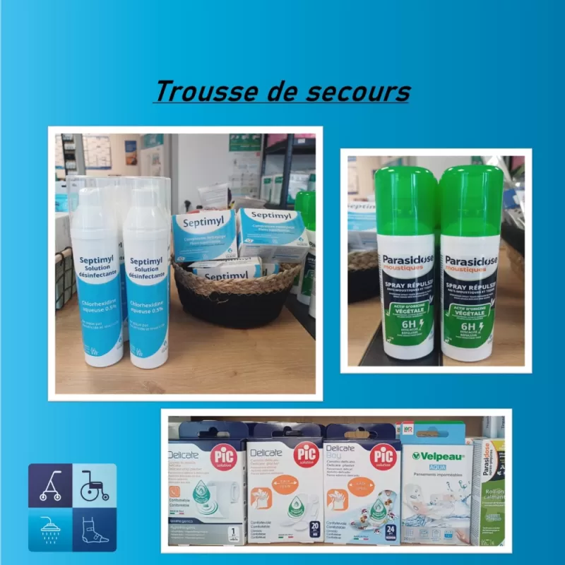 Pansements, désinfectants, trousse de secours