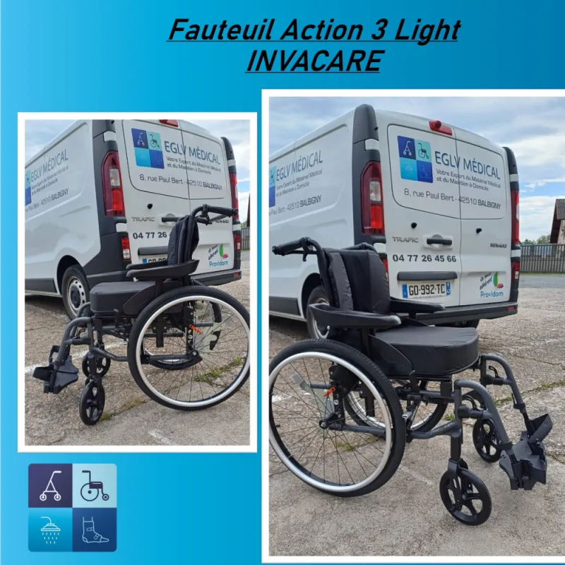 Vente de fauteuils roulants manuels INVACARE, Balbigny, EGLV MEDICAL