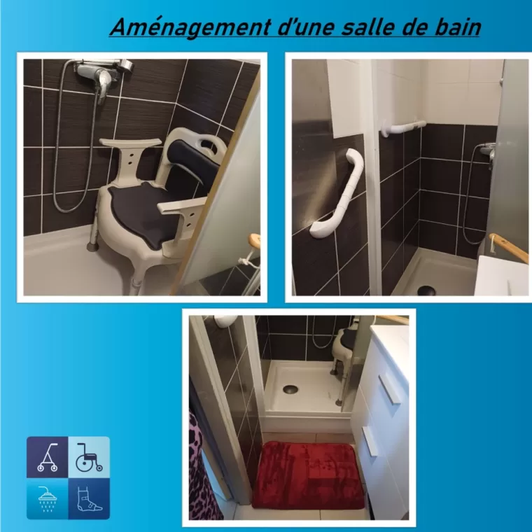 Aménagement de salle de bain prévention anti chute à Roanne