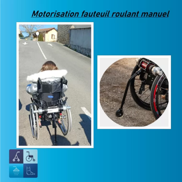 Achat de motorisation électrique Mini MINOTOR pour fauteuil roulant à FEURS