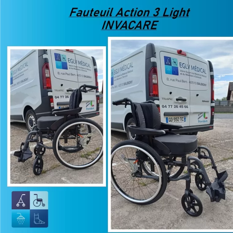 Achat de fauteuil roulant ACTION 3 LIGHT INVACARE à Feurs