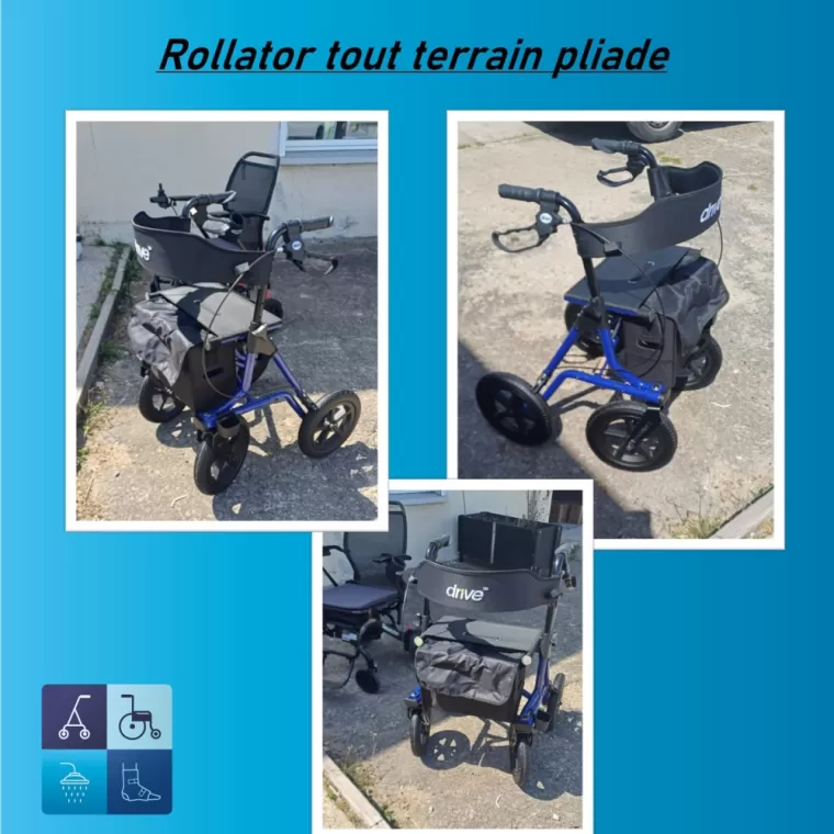 Achat de rollator 4 roues tout terrain pliable à Balbigny