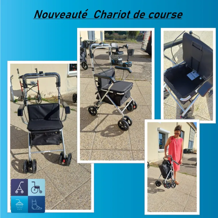Achat de rollator 4 roues chariot de course à Balbigny