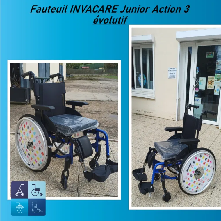 Achat de fauteuil roulant INVACARE Junior Action 3 évolutif à Saint Germain Laval