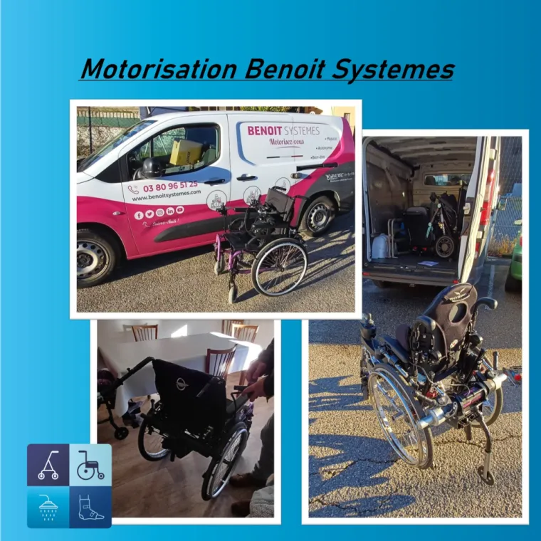Achat de motorisation Benoit System pour fauteuil roulant manuel à Tarare