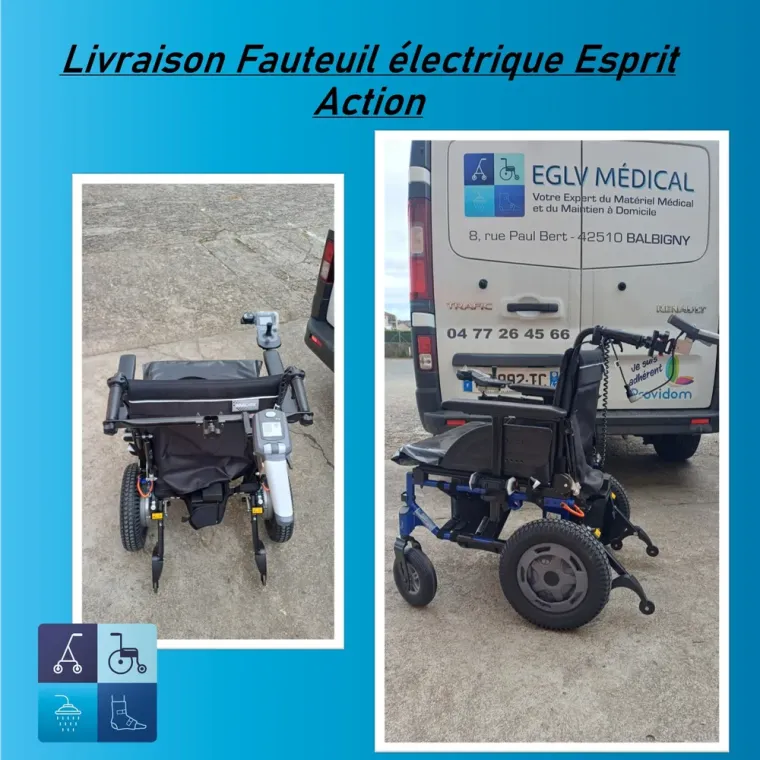 Achat et livraison fauteuil roulant électrique Esprit Action de chez INVACARE, Balbigny, EGLV MEDICAL